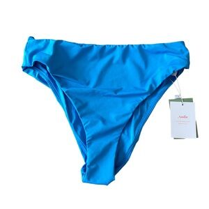 NWT Andie The 90’s High Waisted Bikini Bottom Azul Medium